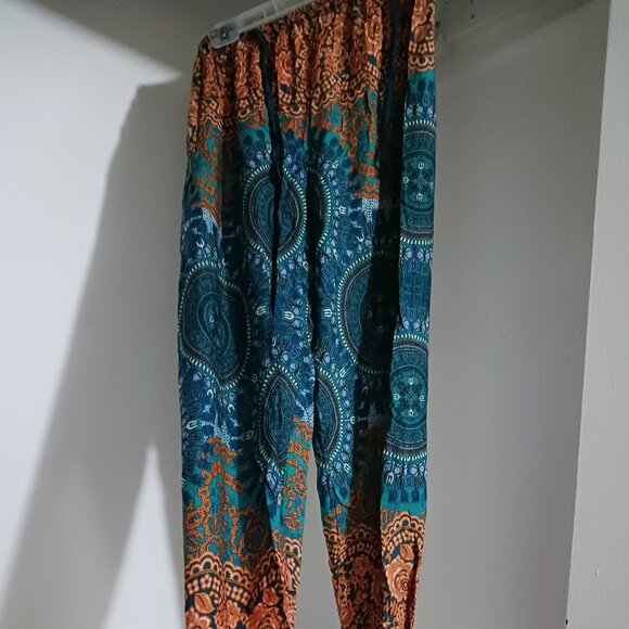How Bazaar Printed Flowy Pants Size Approx. S/M - Picture 1 of 2
